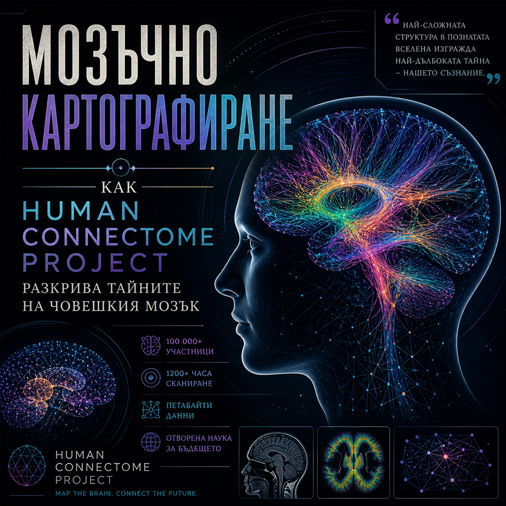 Мозъчно картографиране: как Human Connectome Project разкрива тайните на човешкия мозък Mozychno Kartografirane Human Connectome Project Tainite Na Choveshkiq Mozyk