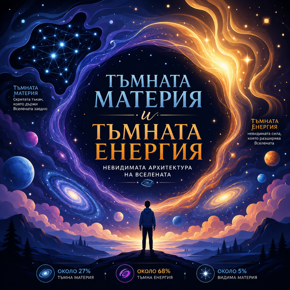 Тъмната материя и тъмната енергия: Невидимата архитектура на Вселената Tymnata Materiq I Tymnata Energiq Nevidimata Arhitektura Na Vselenata 1