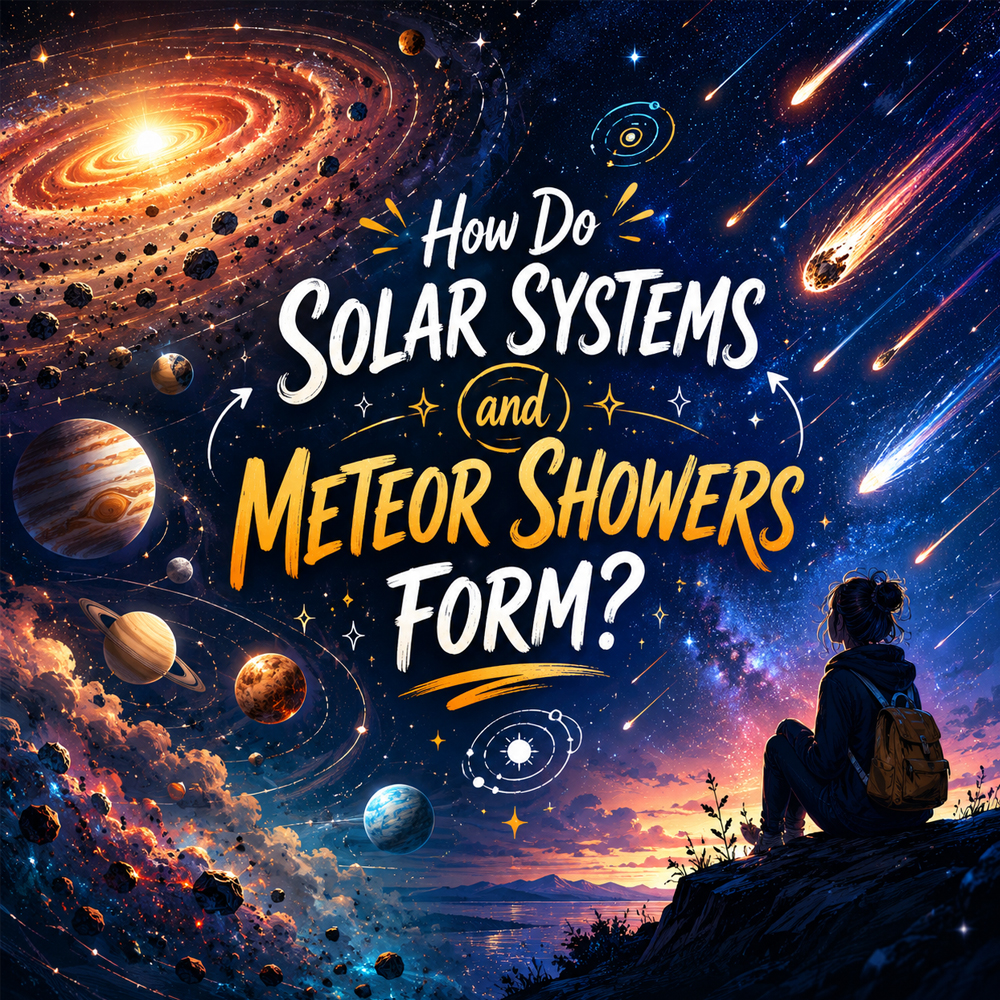 how do solar systems and meteor showers form