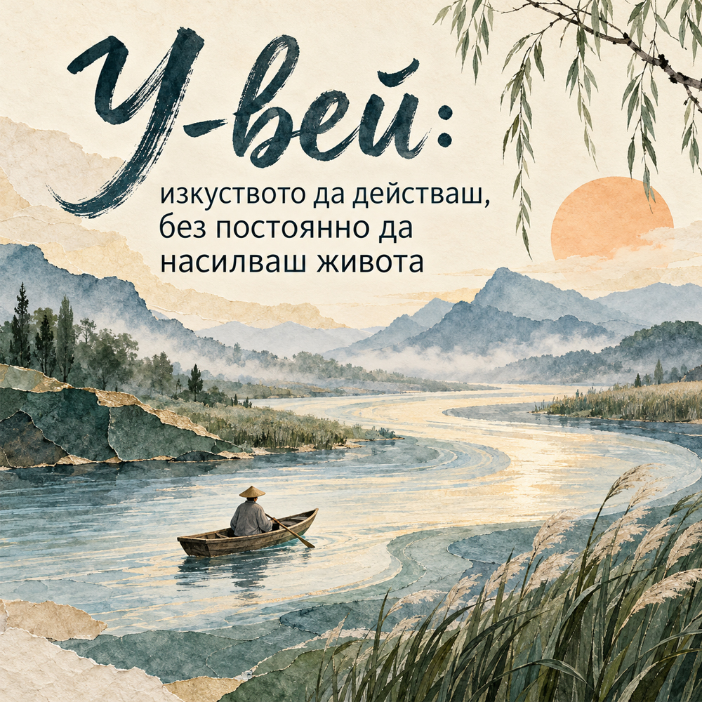 У-вей: изкуството да действаш, без постоянно да насилваш живота wu wei izkustvoto da deistvash bez nasilstvenost
